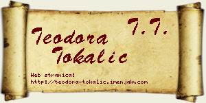 Teodora Tokalić vizit kartica